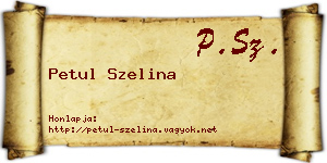 Petul Szelina névjegykártya